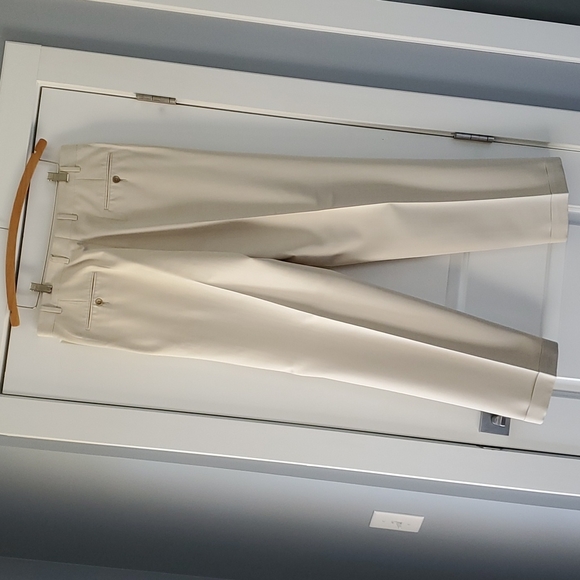 Chaps Pants Cream Pleated Cuffed Dress Trouser Pant Poshmark